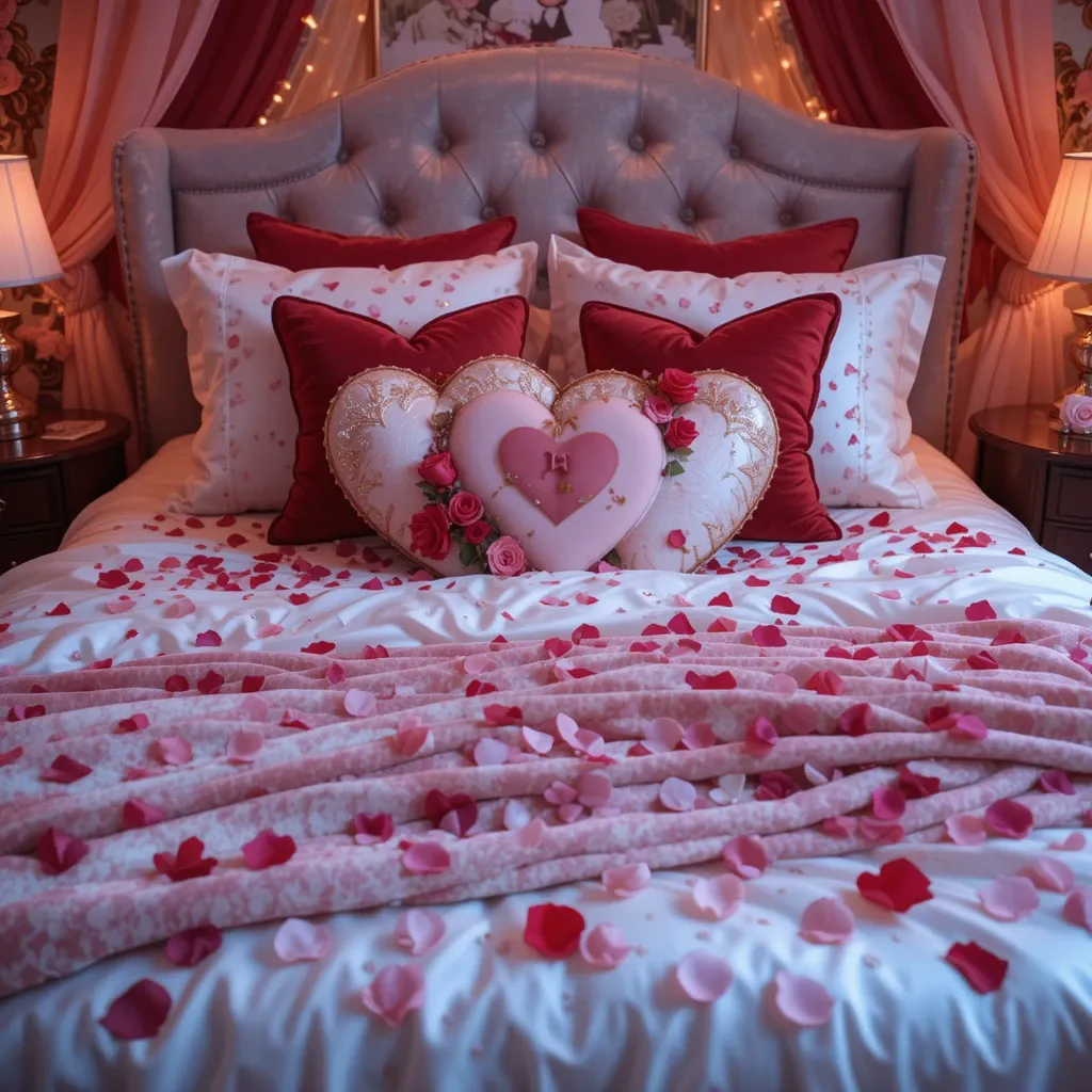 Romantic Bed Setup with Luxury Bedding