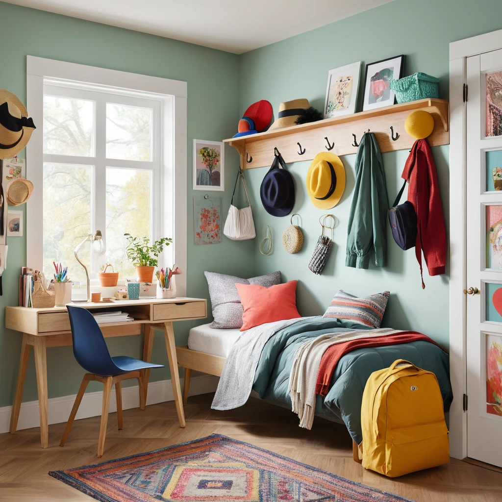 Wall-Mounted Hooks for Easy Access