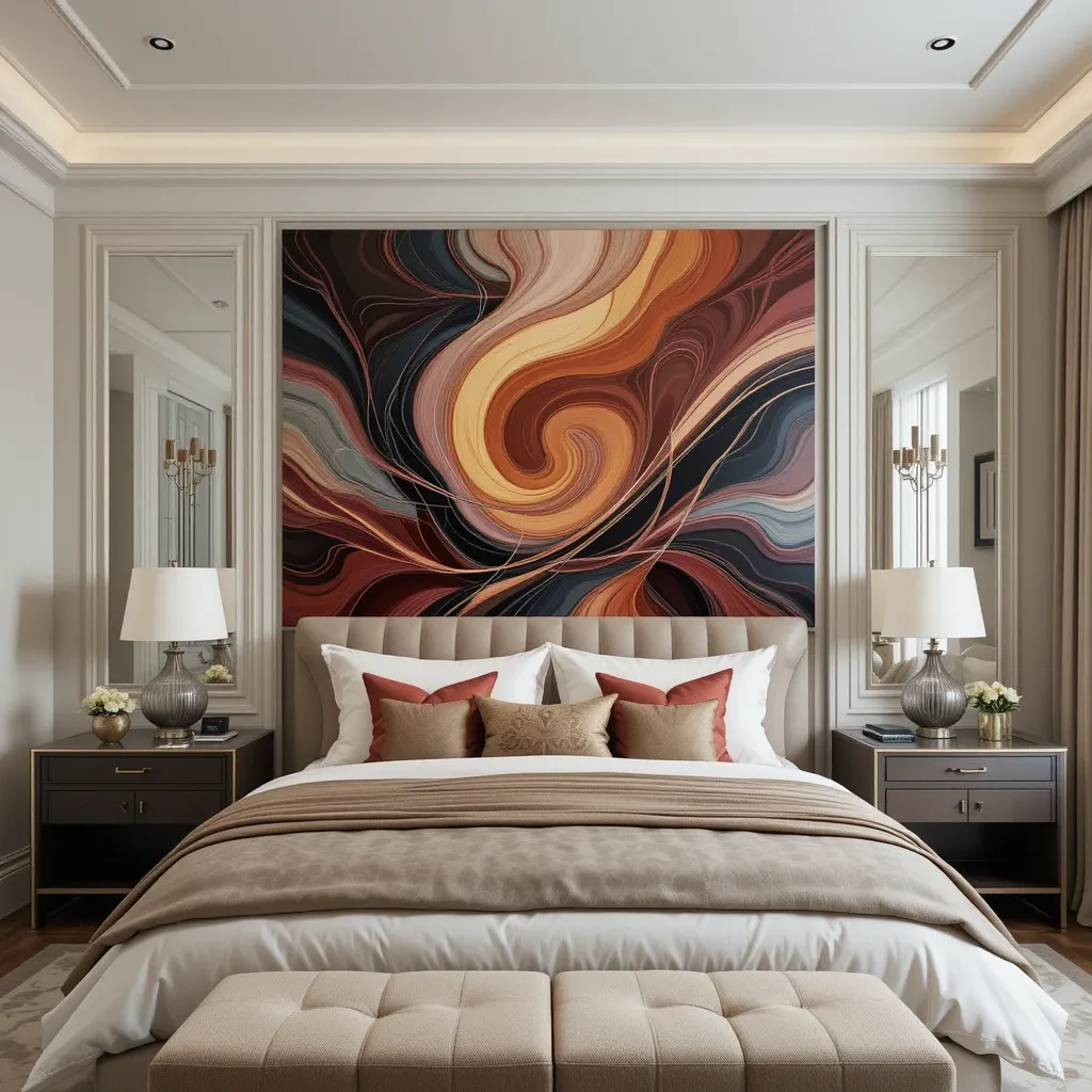 Abstract Painted Headboard