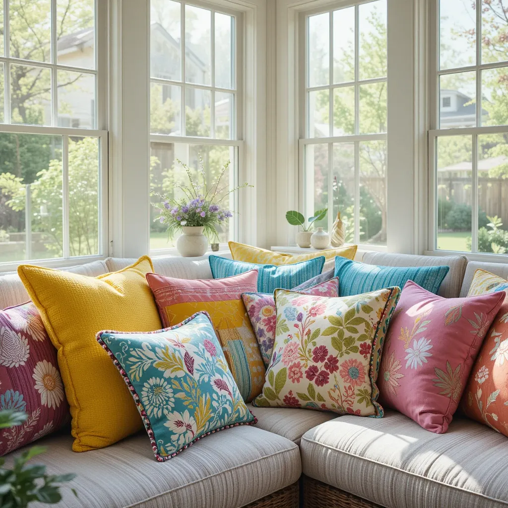 Add Colorful Throw Pillows