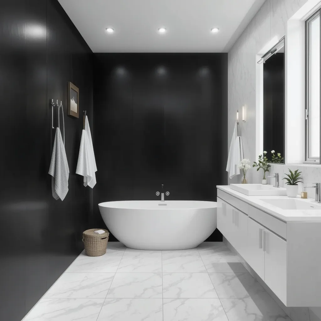 Black Wall with White Accents