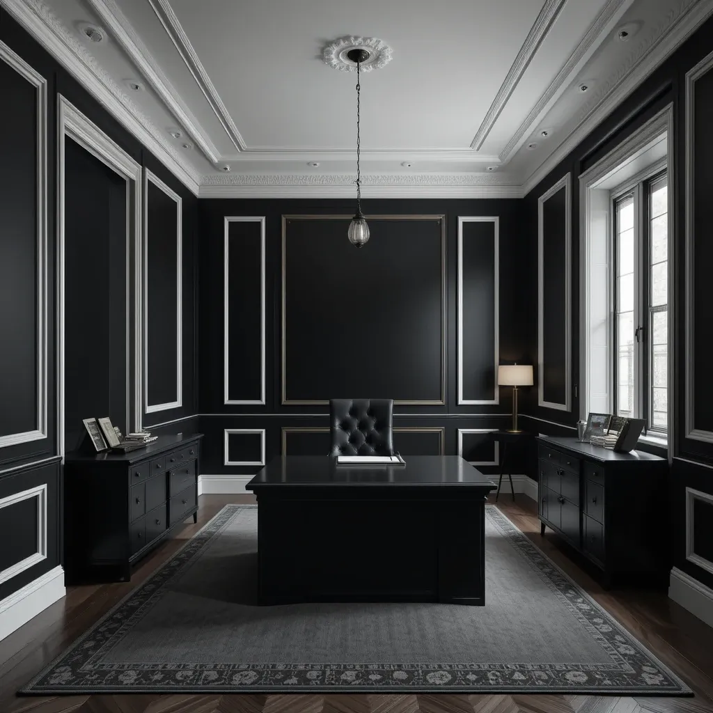 Black Wall with White Molding