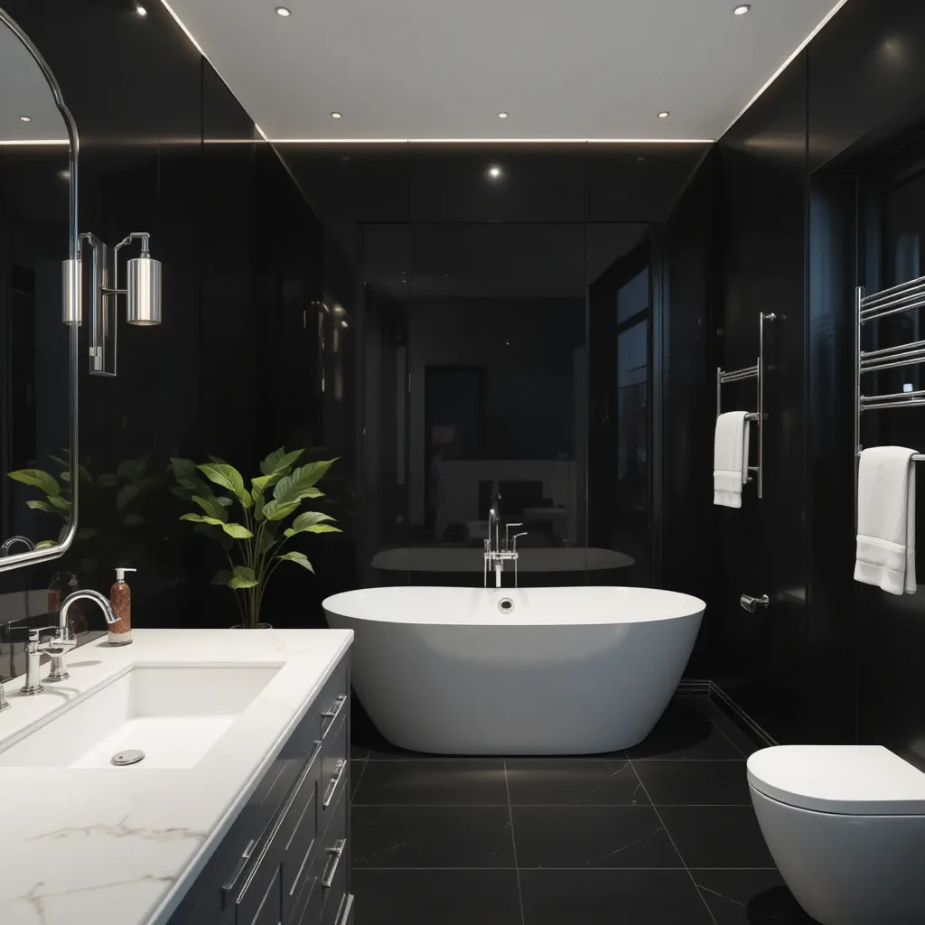 Black Walls in the Bathroom