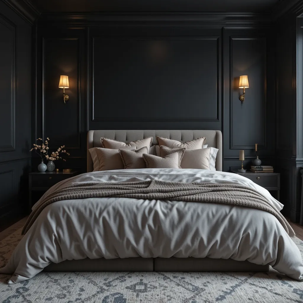 Black Walls in the Bedroom for a Cozy Retreat