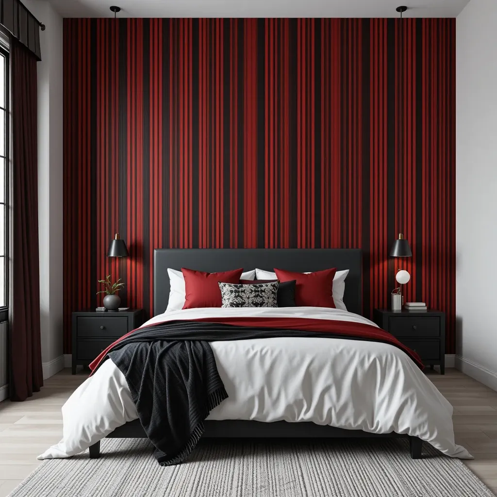 Black and Red Striped Wallpaper