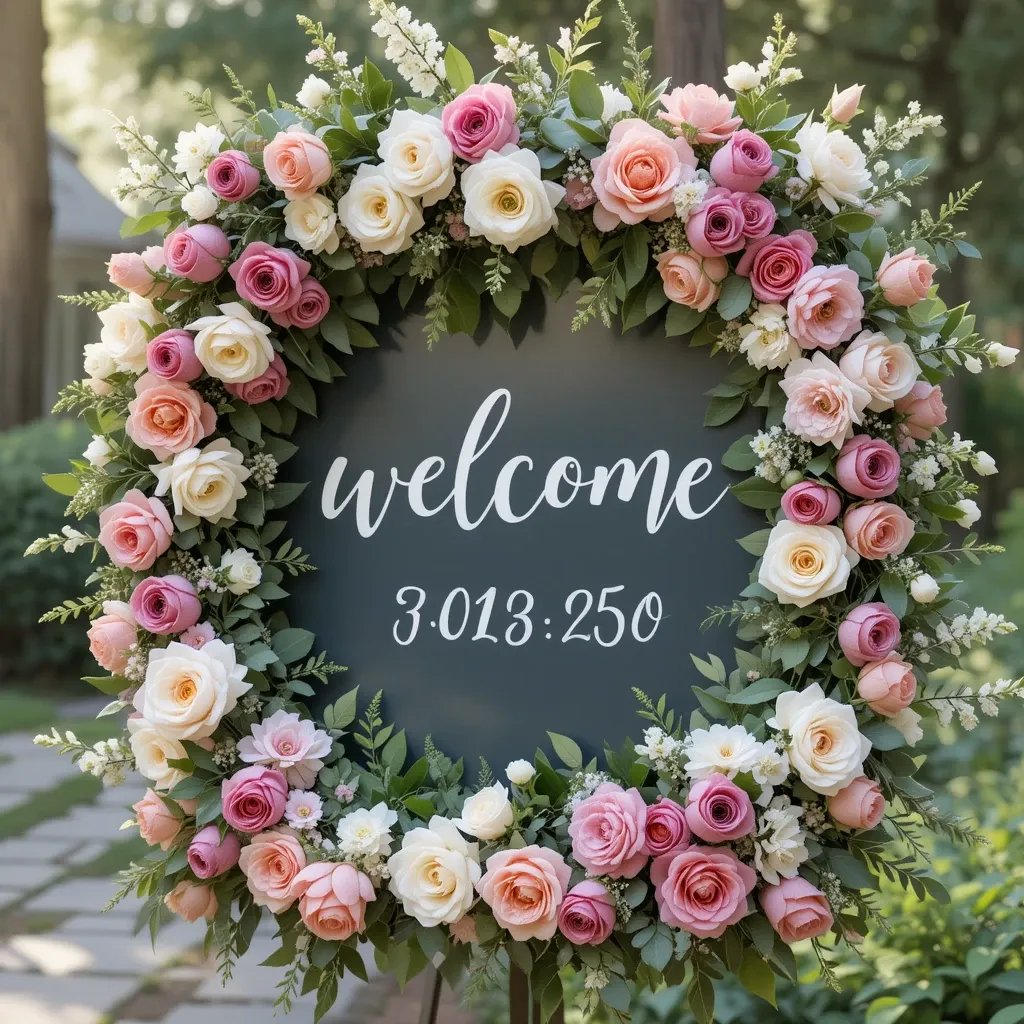 Blossom-Filled Welcome Sign