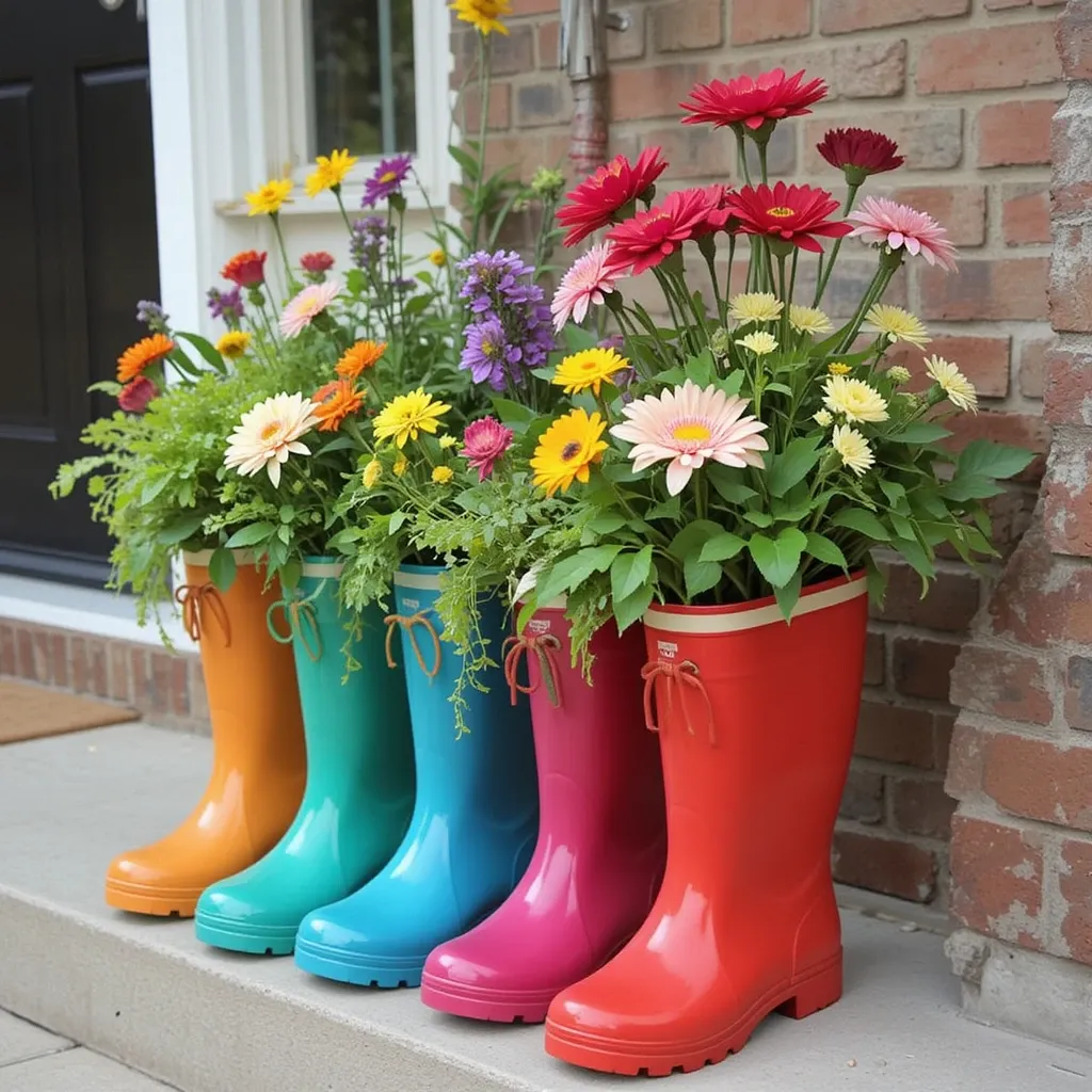 Colorful Rain Boots Planter