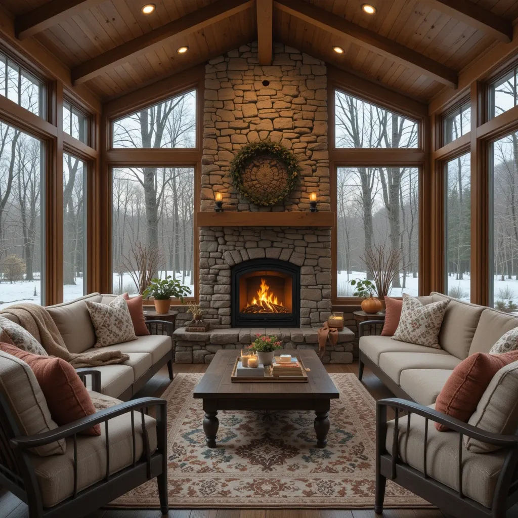Fireplace Sunroom