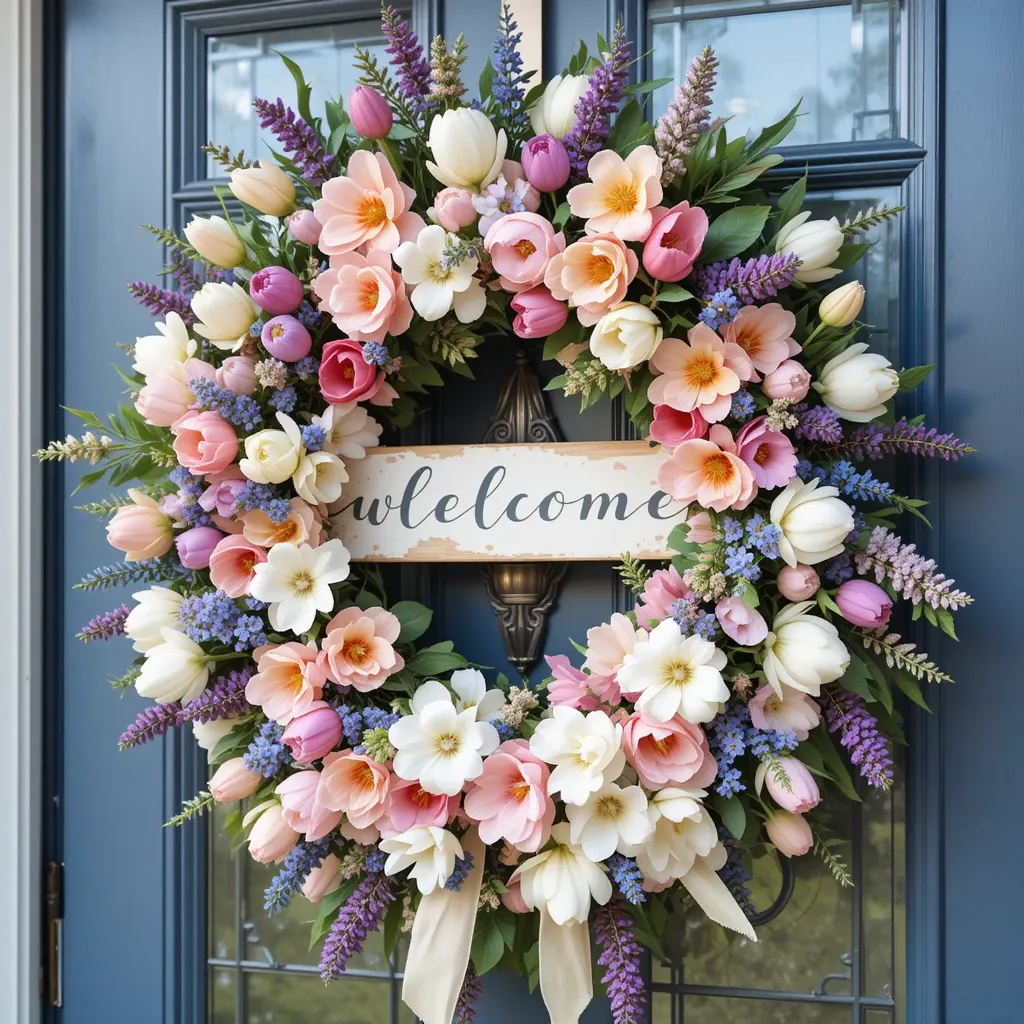 Floral Wreath on the Door