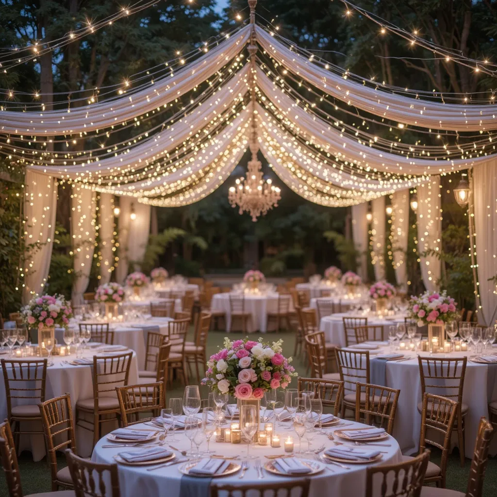 Open-Air Reception with Twinkle Lights