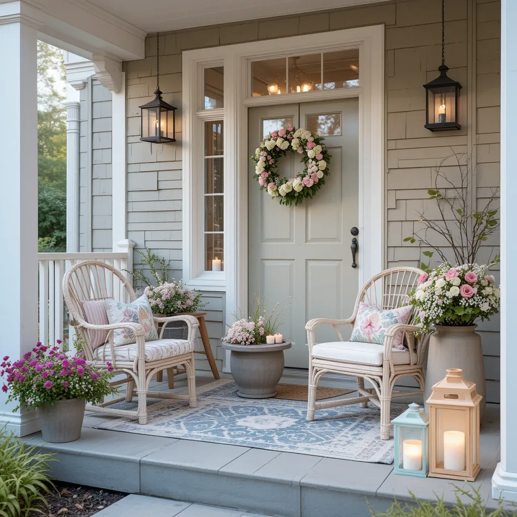 Pastel-Colored Outdoor Lanterns