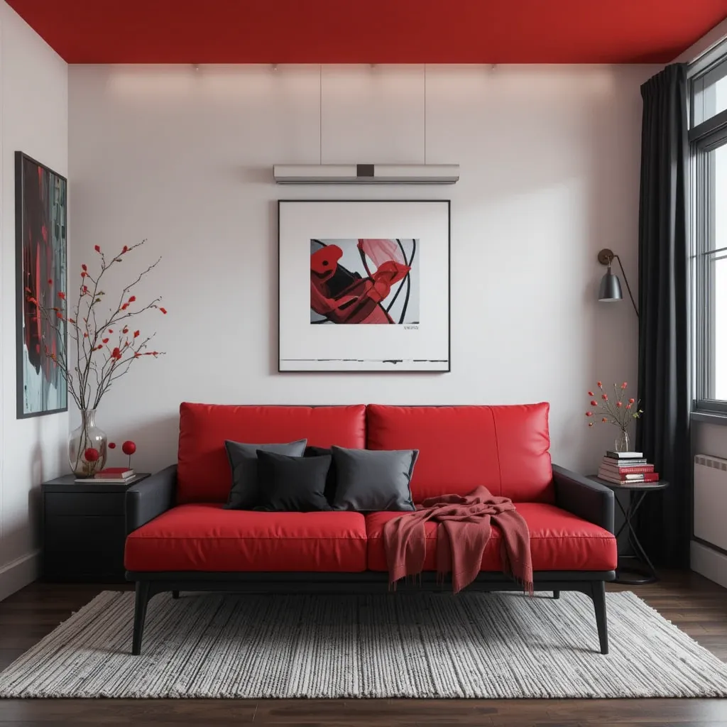 Red and Black Futon