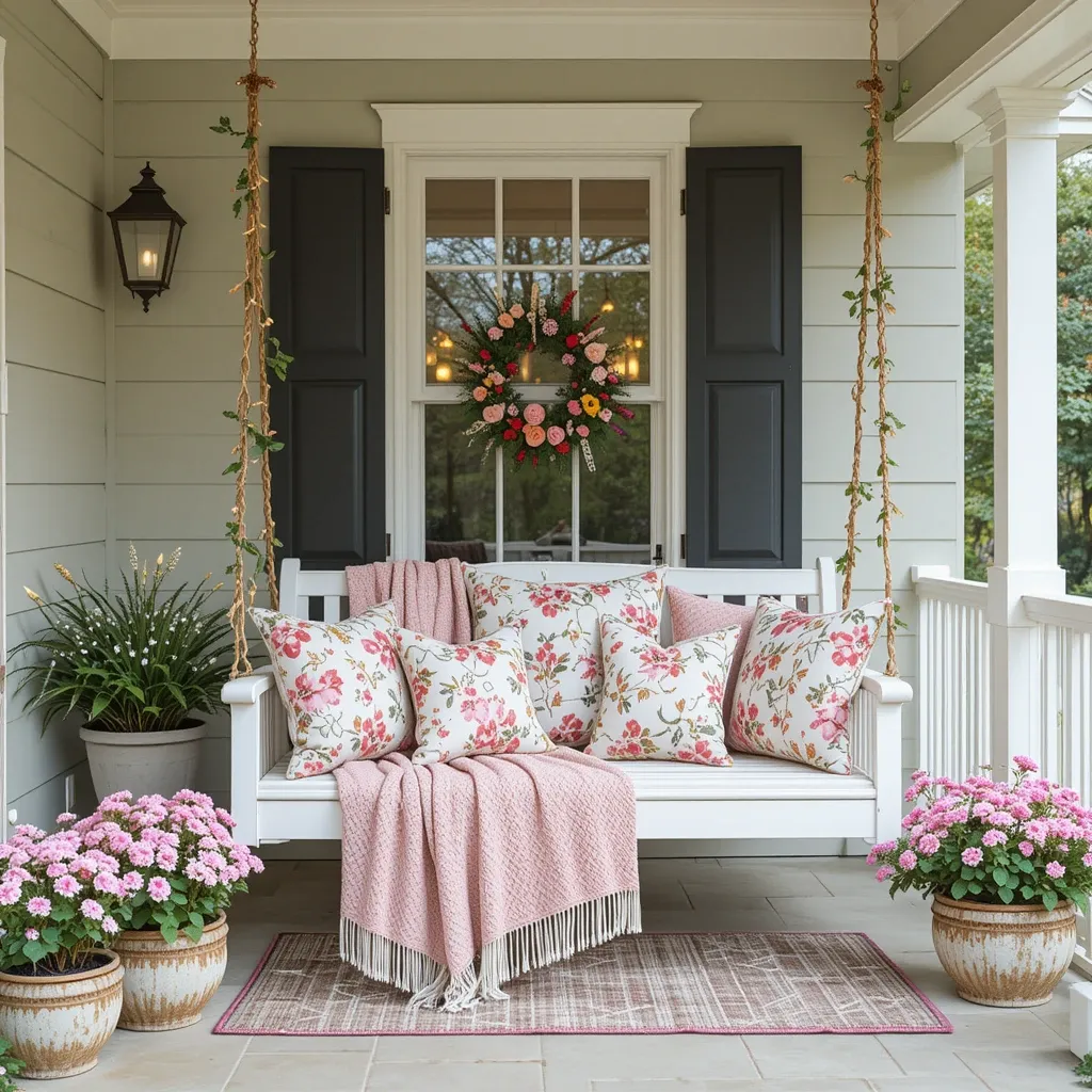 Spring-Themed Porch Swing