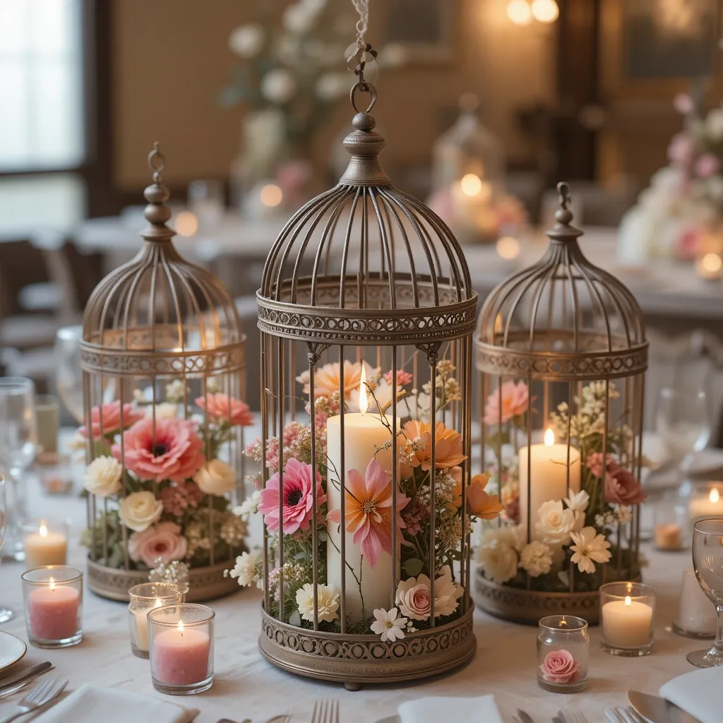 Vintage Birdcage Centerpieces