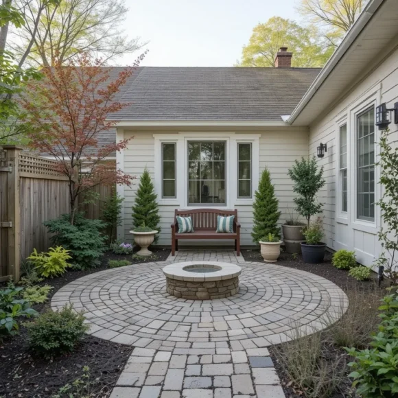 Circular Paver Courtyard
