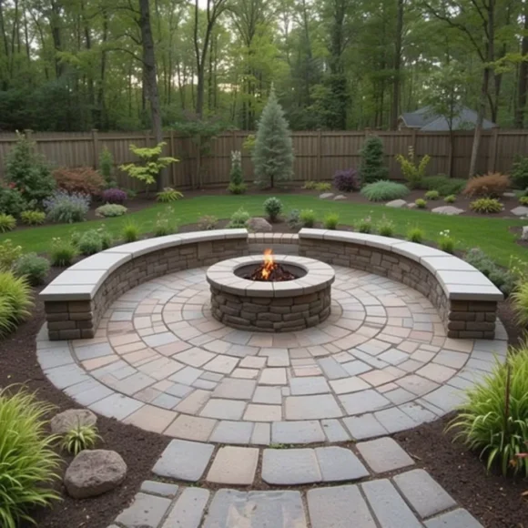 Fire Pit Seating Area with Pavers