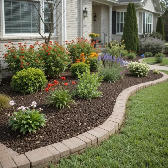 Garden Bed Edging with Pavers
