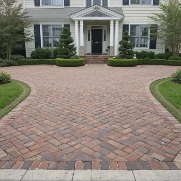 Herringbone Brick Driveway