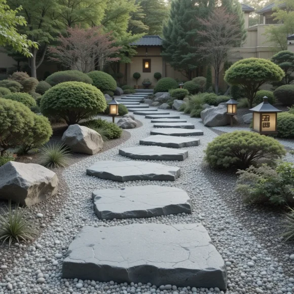 Japanese-Inspired Rock Pathway