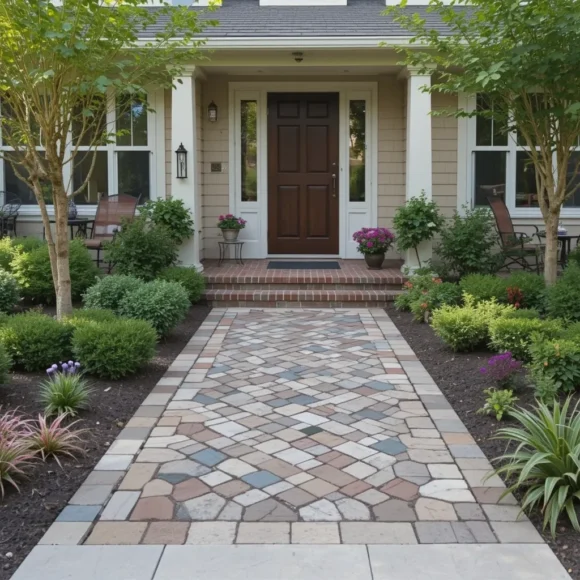 Mosaic Paver Entryway