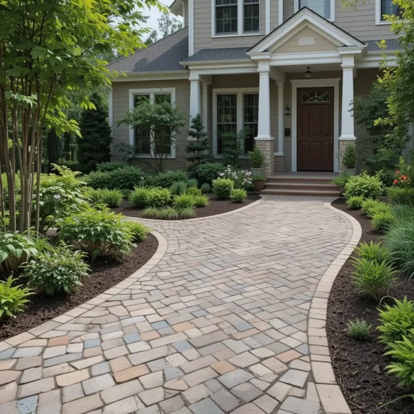 Patterned Paver Walkway