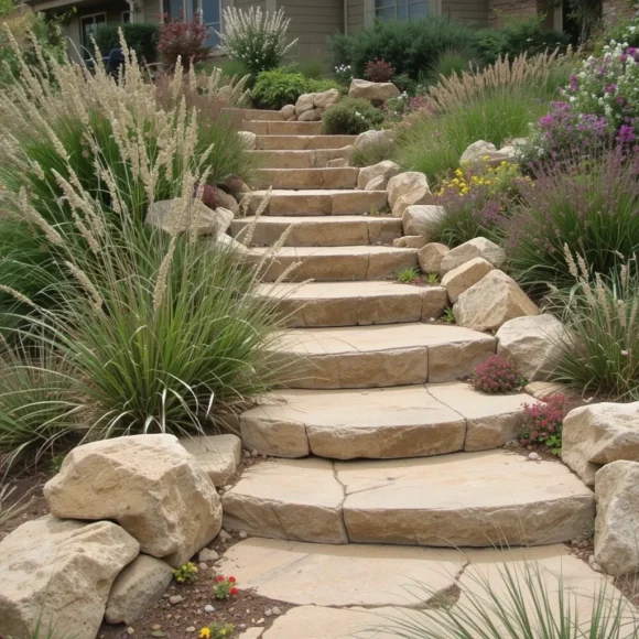 Sandstone Steps with Native Plants