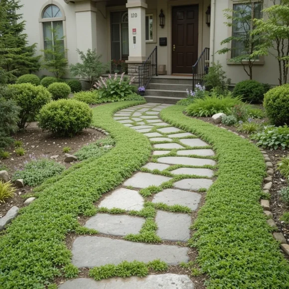 Stone Pathway with Ground Cover