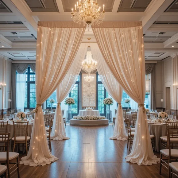 Indoor Draped Fabric Arch
