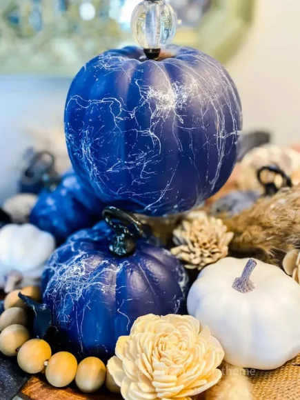 Navy Blue Pumpkin Display
