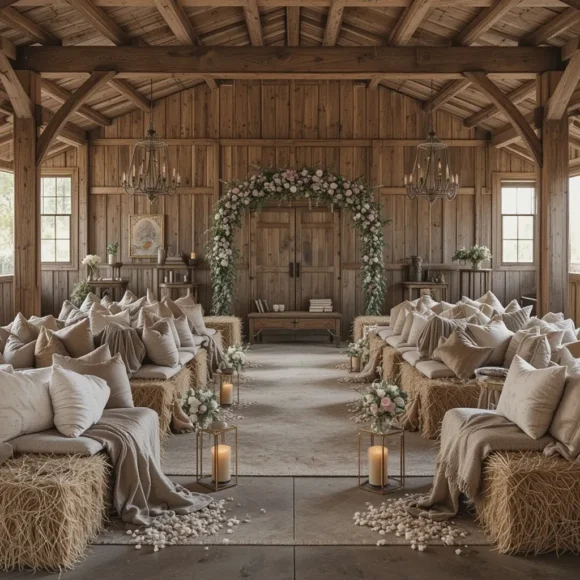 Rustic Hay Bale Seating