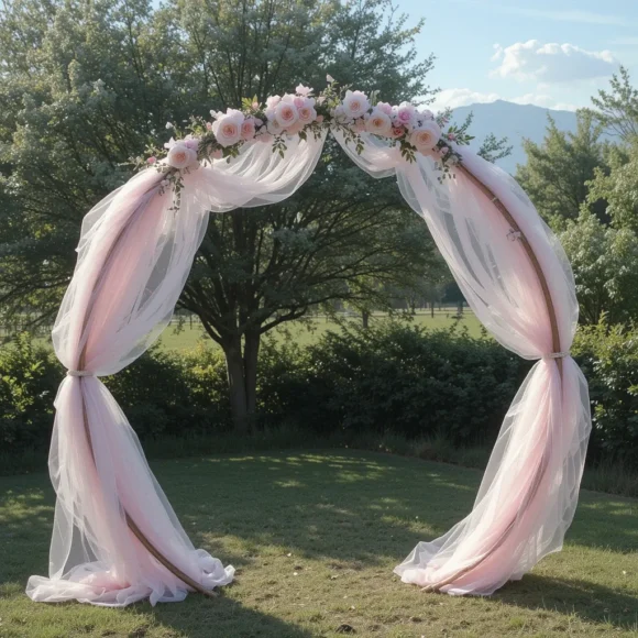 Tulle-Wrapped Round Arch
