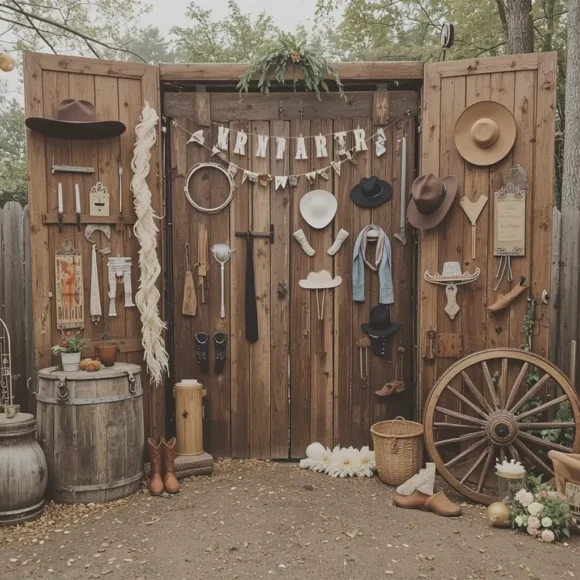 Western Themed Wedding Photo Backdrops