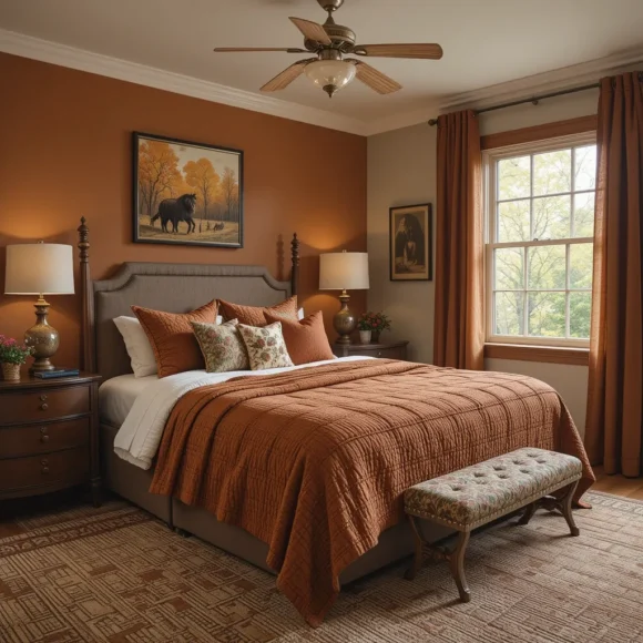 Add a Rust-Colored Bedspread
