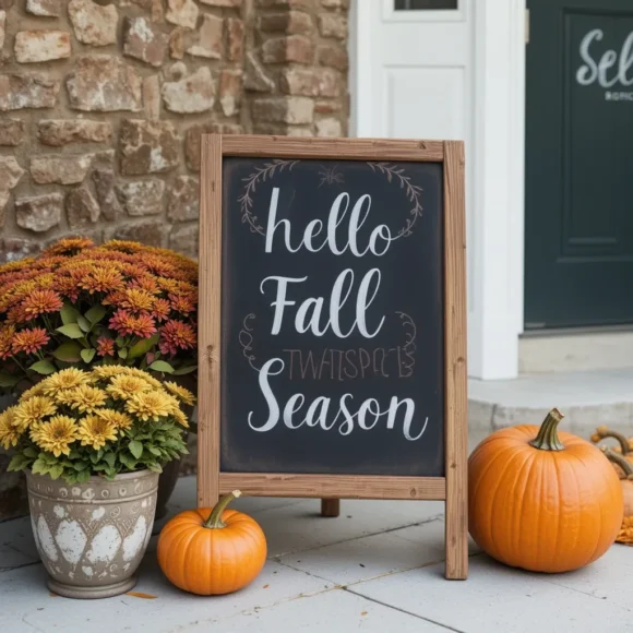Display a Chalkboard Sign With a Festive Message