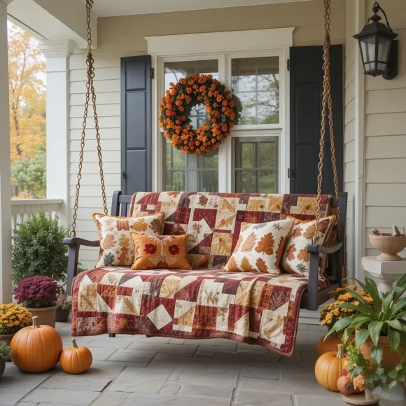 Drape a Cozy Fall Quilt Over a Porch Swing
