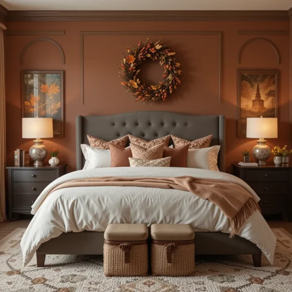 Hang a Seasonal Wreath Above Bed