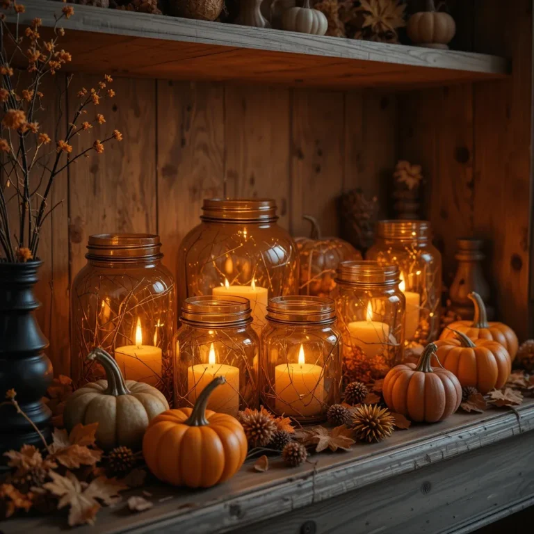 Amber Glass Candle Jars