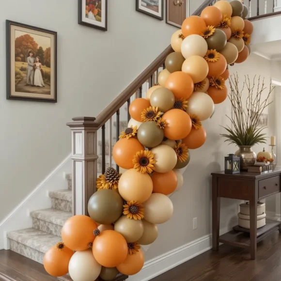 Balloon Garland for Staircase