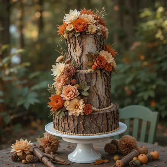 Bark-Covered Cake Design
