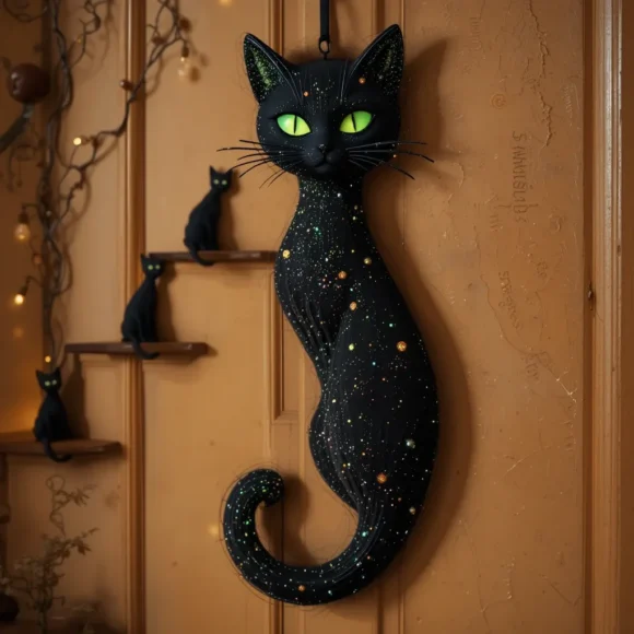 Black Cat Door Hanger