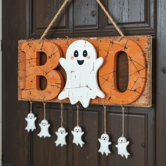 Boo Sign with Ghosts