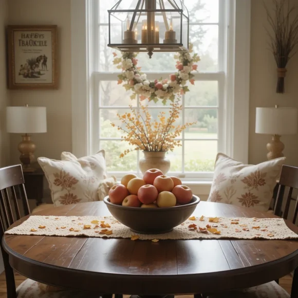 Breakfast Nook with Fresh Apple Bowl
