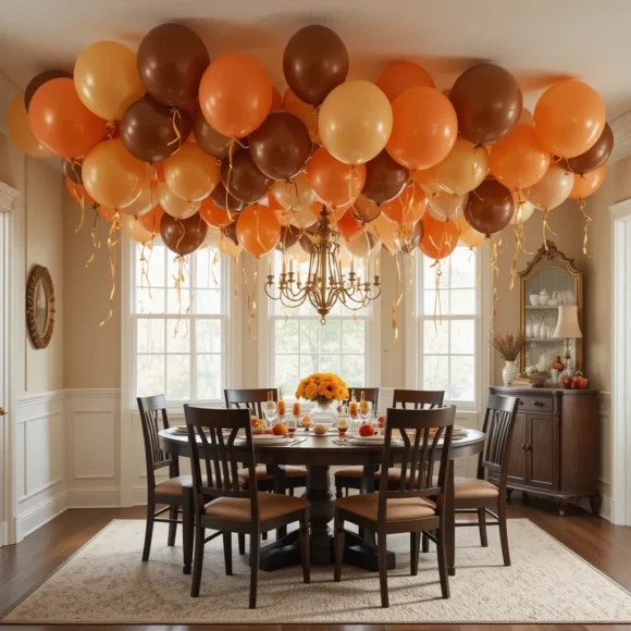 Ceiling Balloon Canopy Over Dining Room