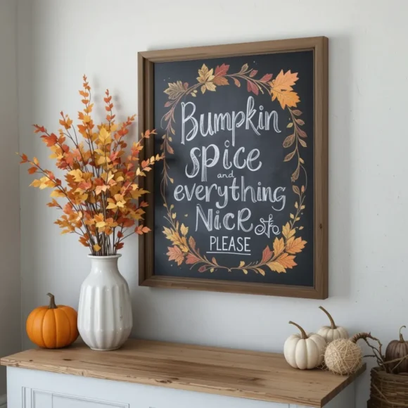Chalkboard Decor with Fall Quotes