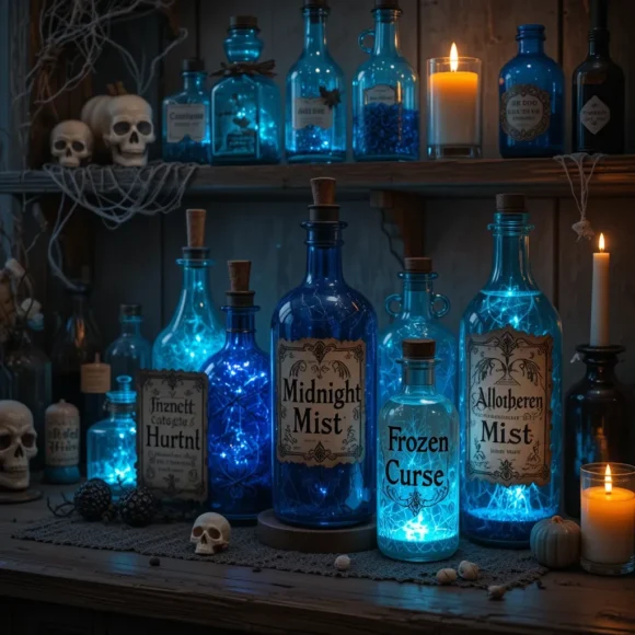 Cobalt Potion Bottles Display