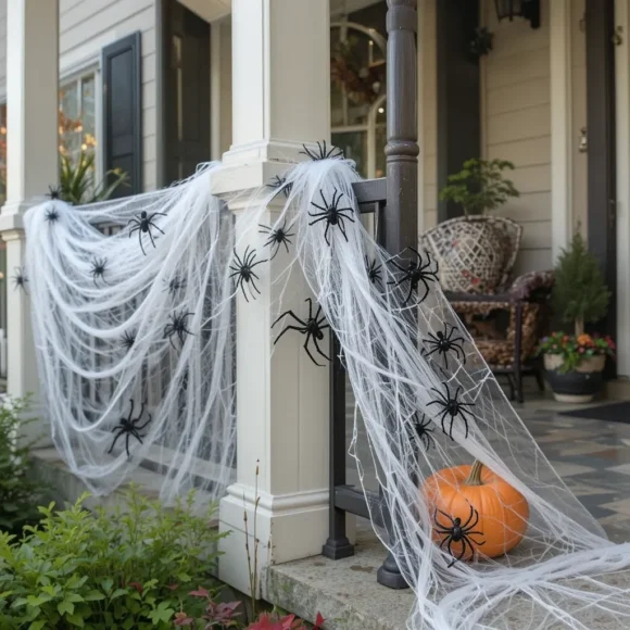 Cobweb-Covered Railings