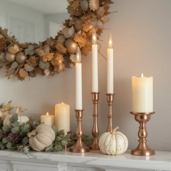 Copper Candle Holders and Tapers