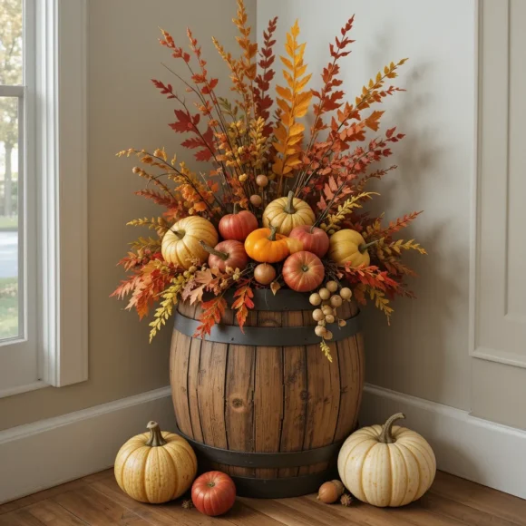 Corner Barrel with Seasonal Fillers