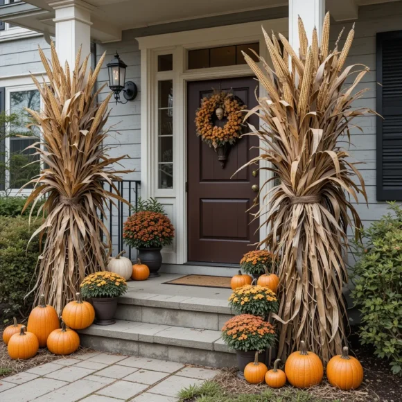 Cornstalk and Pumpkin Combo