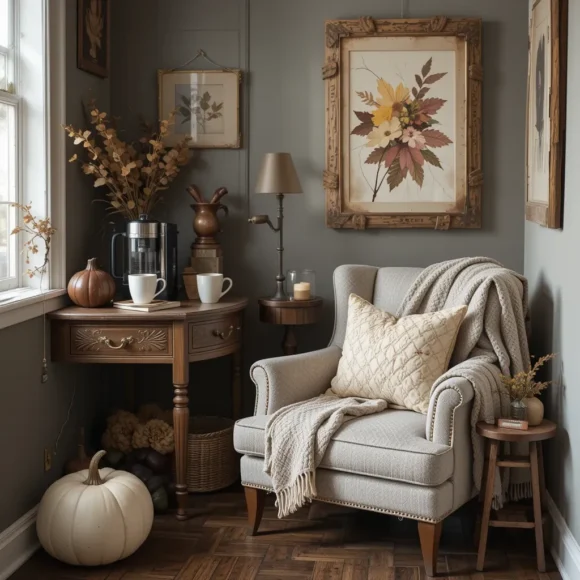 Cozy Chair and Blanket for Coffee Corner